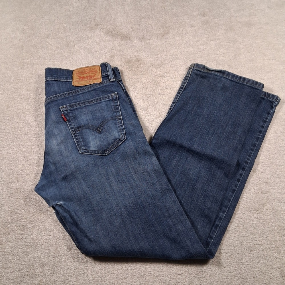 Levi's 514 Jeans Mens 30x30 Blue Straight Fit Distressed Medium Wash Denim